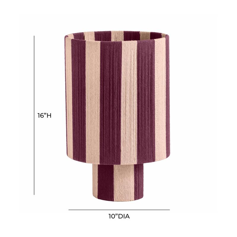 Guinevere Purple and Pink Striped Cotton Table Lamp