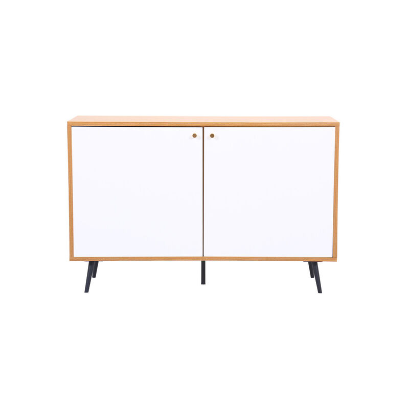 Carlotta Light Brown and White Storage Console Cabinet Table