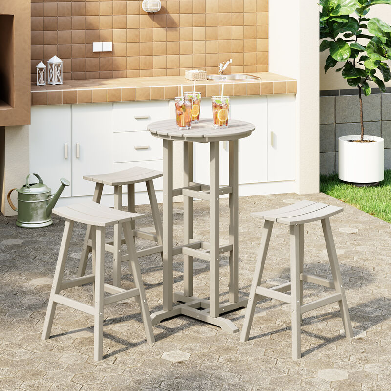 WestinTrends Outdoor Patio Bar Height Table and Bar Stool 3-Piece Dining Set