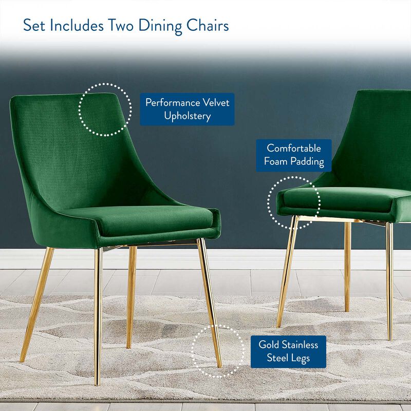 Viscount Performance Velvet Dining Chairs - Set of 2