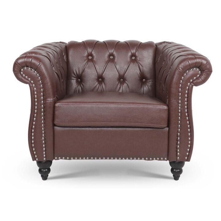 1 Seater Sofa For Living Room, Rolled Arms