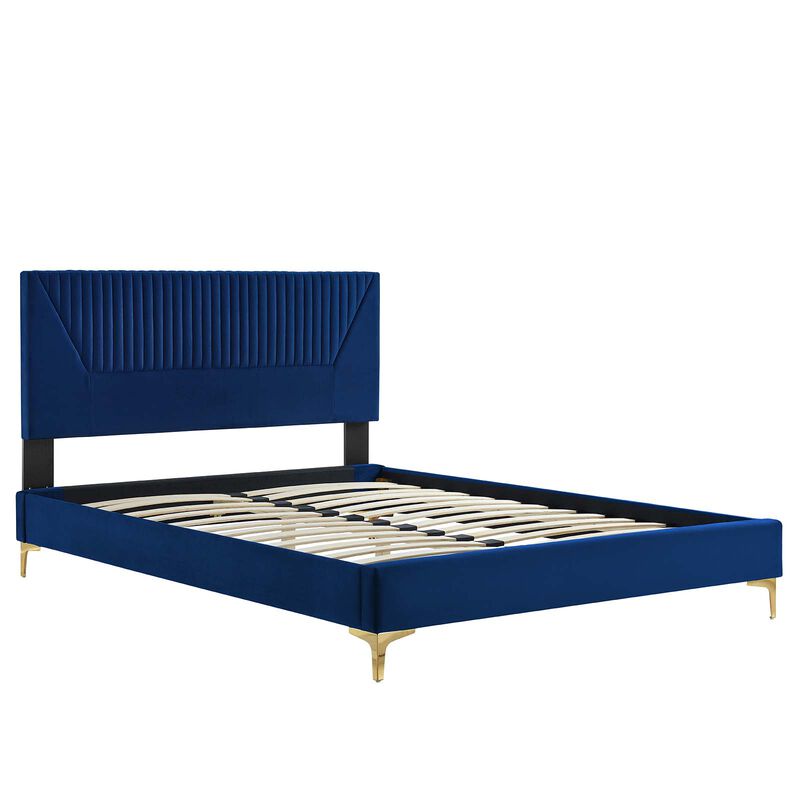 Modway - Yasmine Channel Tufted Performance Velvet Queen Platform Bed