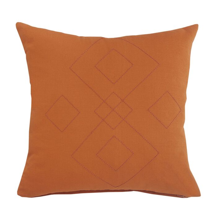 20" Amber Embroidered Square Throw Pillow