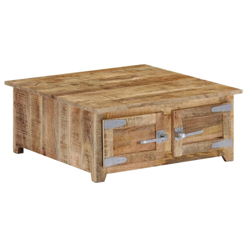 vidaXL Coffee Table 27.5"x27.5"x11.8" Solid Mango Wood