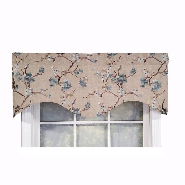 RLF Home Modern Design Classic Lilikoi Cornice Style Window Valance  50" x 17" Lagoon