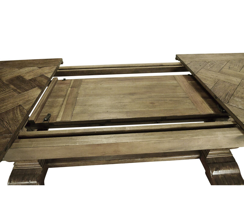 Medium Driftwood Parquet Top Dining Table