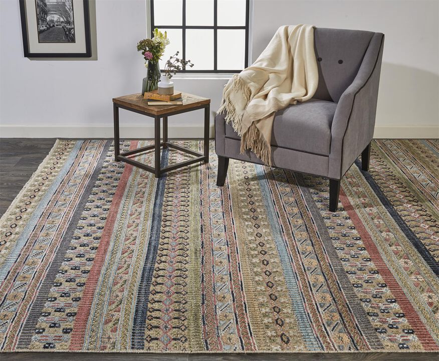 Payton 6498F Tan/Orange/Blue 2' x 3' Rug