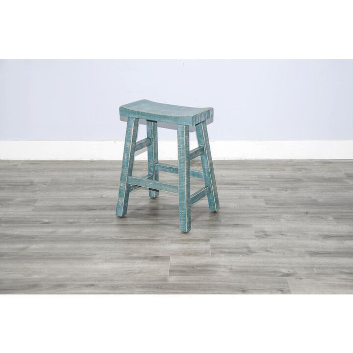 Sunny Designs Sea Grass Counter Saddle Seat Stool, Wood Seat