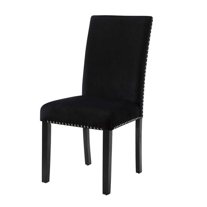 New Classic Furniture Celeste Black Wood Upholstered Dining Chair (Set of 6)