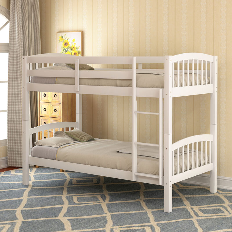 Twin Over Twin Bunk Bed With Ladder