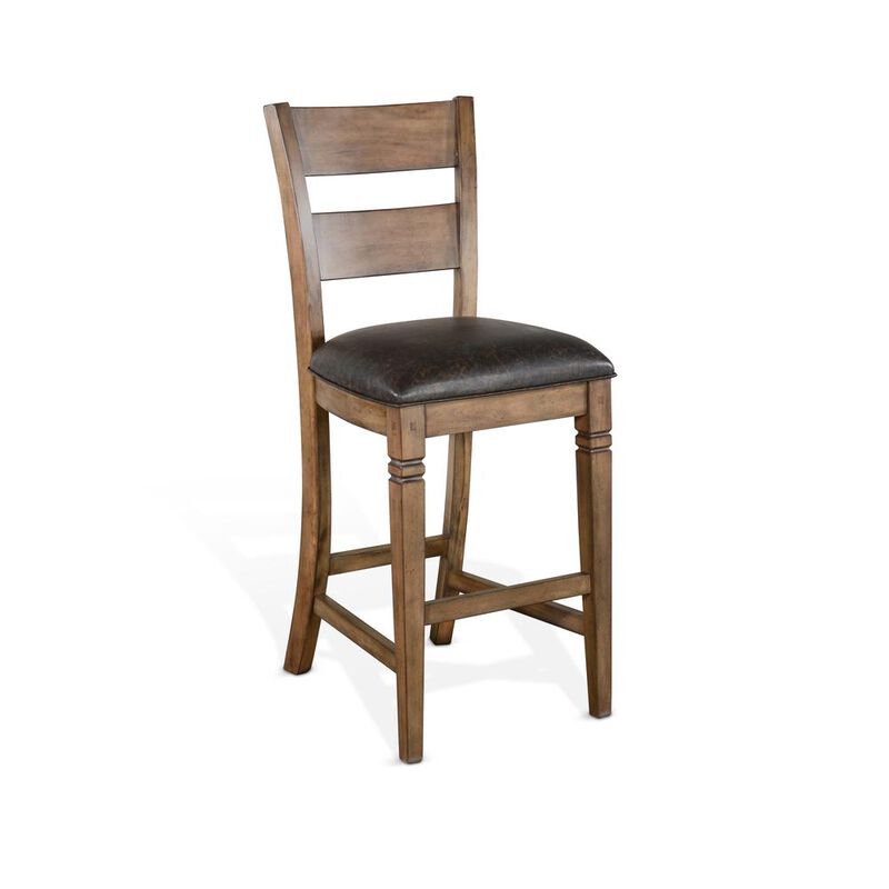 Sunny Designs Bar Ladderback Barstool, Cushion Seat