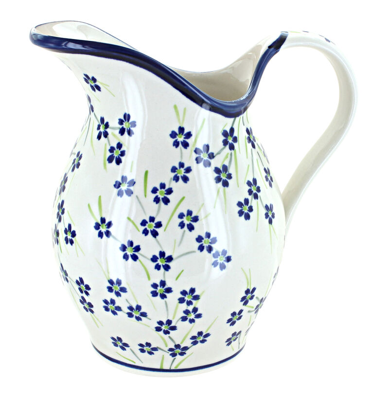 Blue Rose Polish Pottery Country Meadow Pitcher