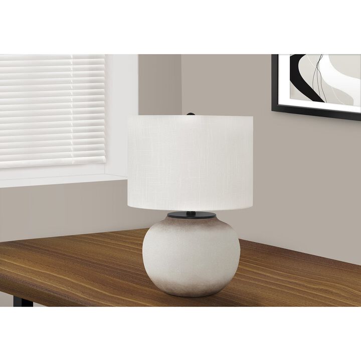 Monarch Specialties I 9722 - Lighting, 21"H, Table Lamp, Cream Ceramic, Ivory / Cream Shade, Modern