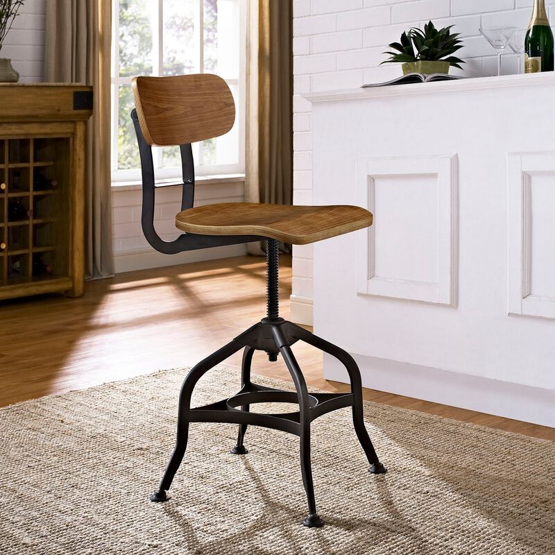 Brown Mark Wood Bar Stool-Benzara