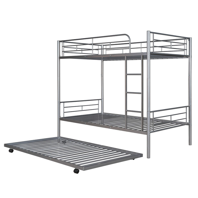 Merax Twin-Over-Twin Metal Bunk Bed With Trundle