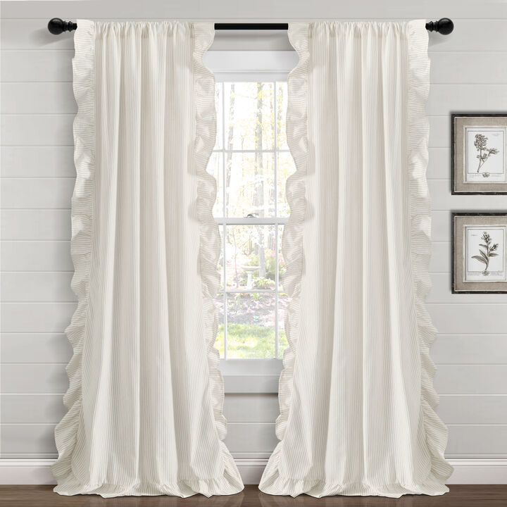 Farmhouse Reyna Ruffle Window Curtain Panels