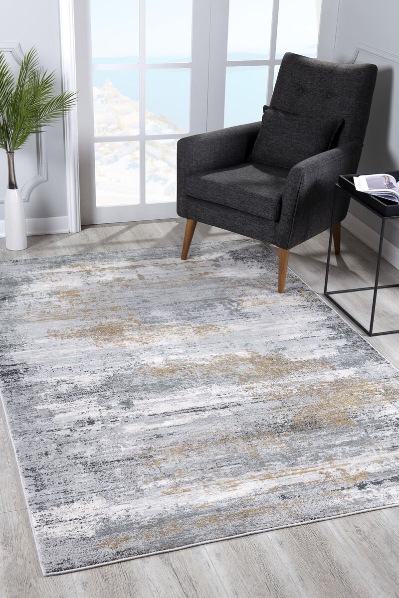 Capri Contemporary Abstract Grey Beige Indoor Area Rug