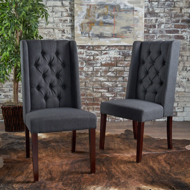 Streamdale Elegant Tufted Wingback Dining Chairs Sophistication and Comfort