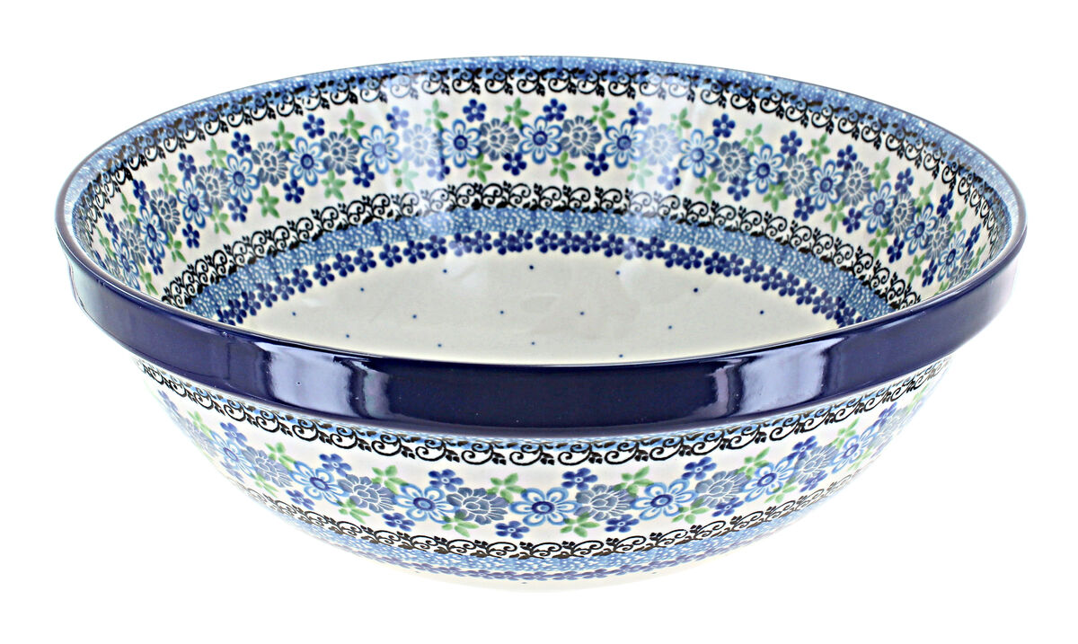 Blue Rose Polish Pottery Teresa Large Serving Bowl