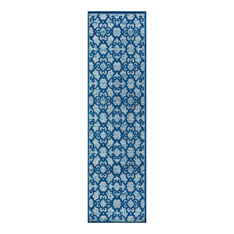 Gallia Tile Trellis High-Low Indoor/Outdoor Area Rug