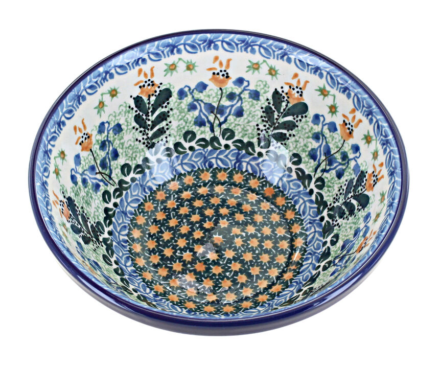 Blue Rose Polish Pottery Evergreen Magic Cereal/Soup Bowl