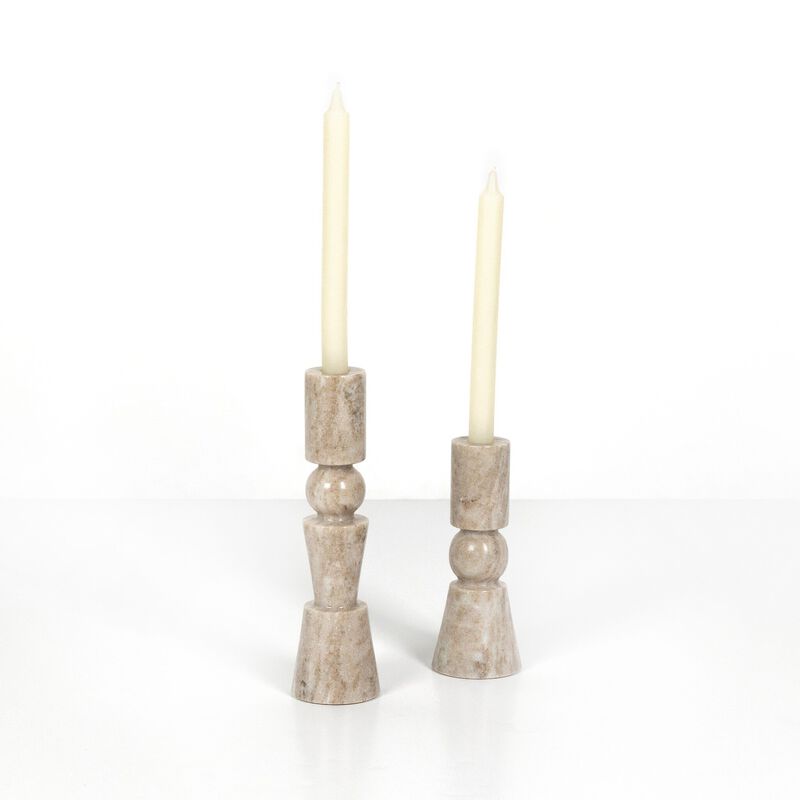 Rosette Taper Candlesticks (Set of 2)