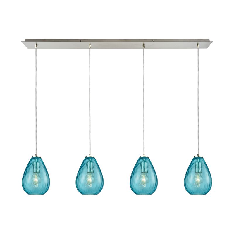 Lagoon Blue 4-Light Linear Mini Pendant