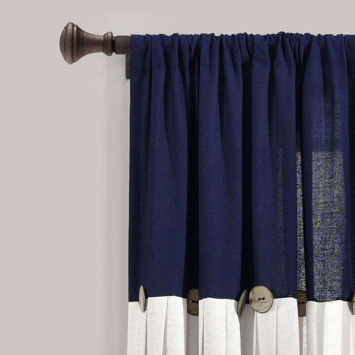 Linen Button Window Curtain Panels