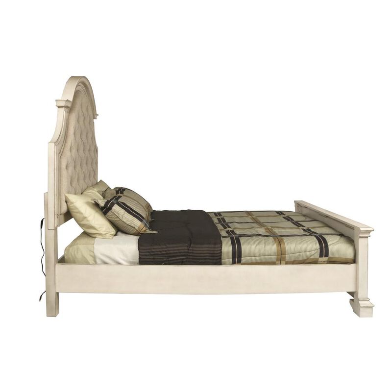 New Classic Furniture Furniture Anastasia Traditional Wood King Bed in Ant White