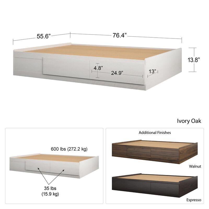 Full Platform Bed with Drawers