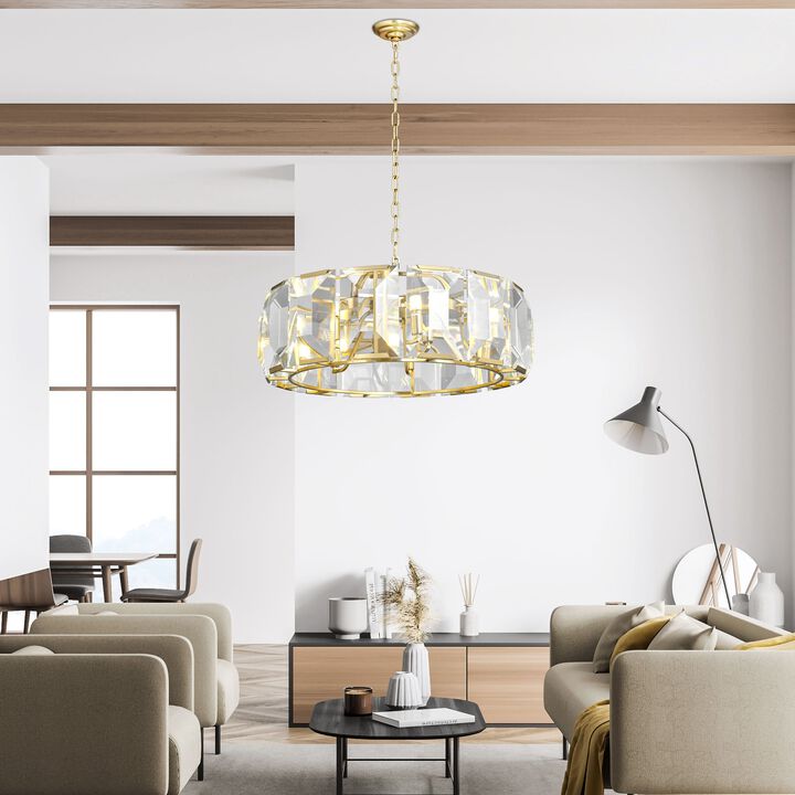 Schumann Chandelier Gold Crystal 30" Diameter