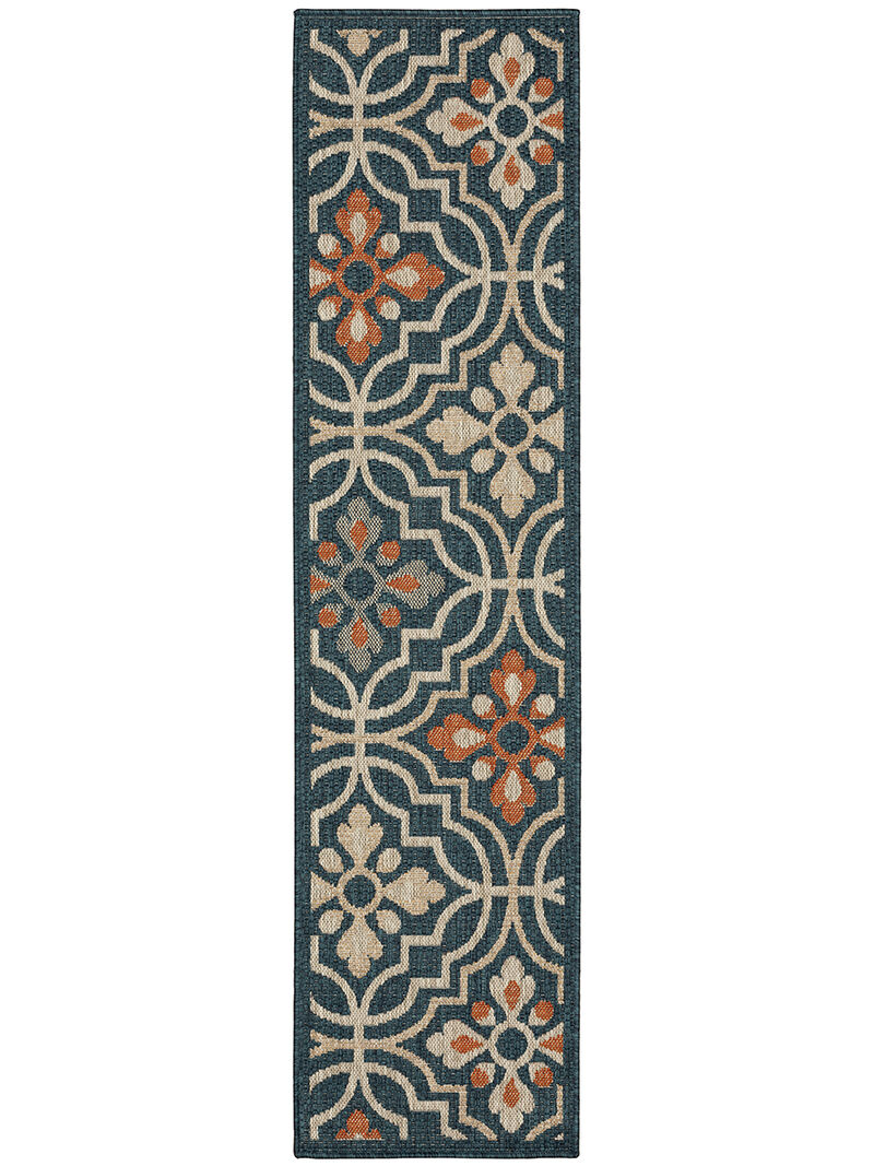 Latitude 1'10" x 7'6" Blue Rug