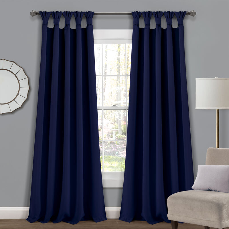 Lush Décor Insulated Knotted Tab Top Blackout Window Curtain Panels