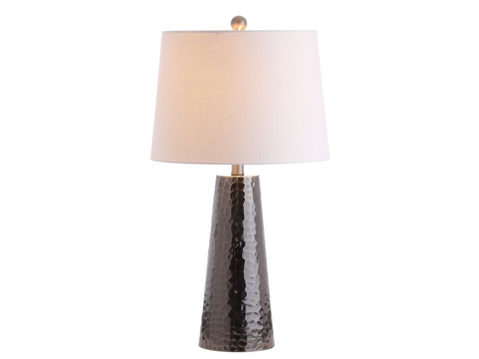 Wells 26" Hammered Metal LED Table Lamp, Black Nickel