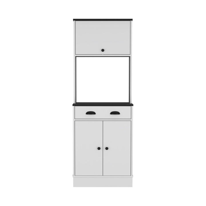 Pantry Cabinet Microwave Stand Warden, Kitchen, White/Black