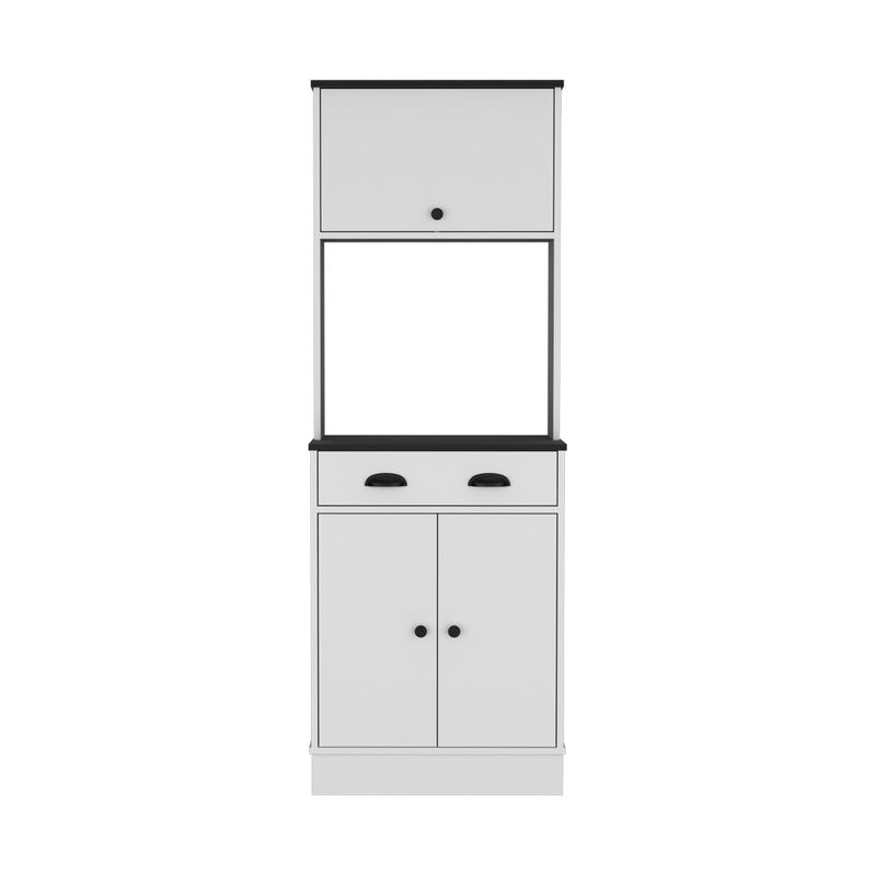 Pantry Cabinet Microwave Stand Warden, Kitchen, White/Black