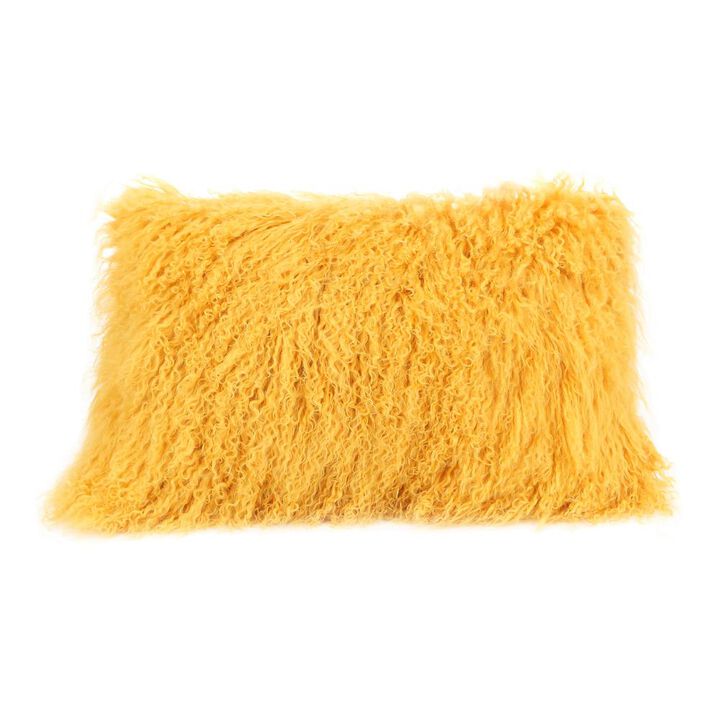 Moe�s Lamb Fur Pillow Rect. Gold