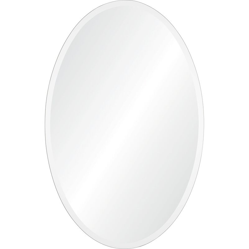 36" Clear Polished Unframed Beveled Oval Wall Mirror