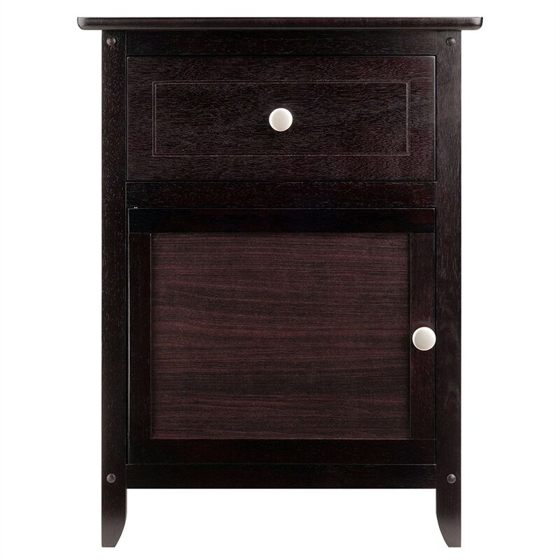 Hivvago Espresso Wood End Table Nightstand Accent Table