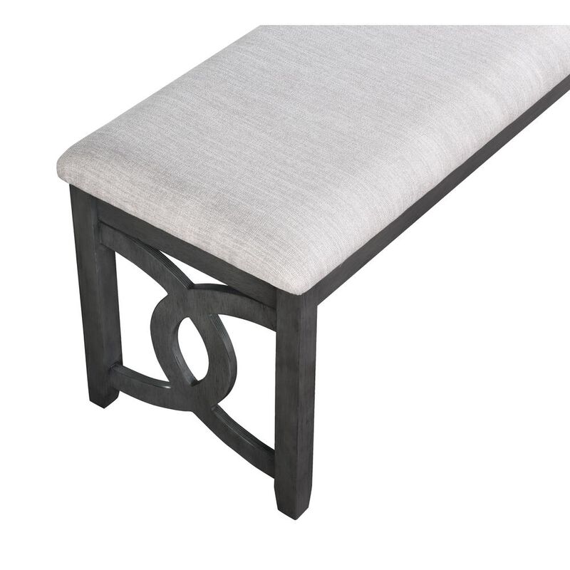 New Classic Furniture Furniture Gia 46 Solid Wood and Polyester Bench in Gray