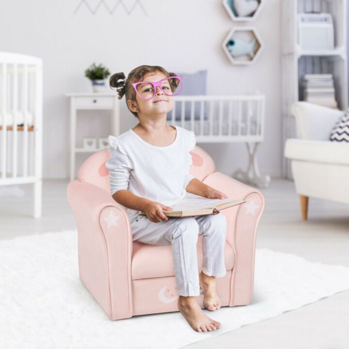 Super Soft Velvet Kids Couch Sofa with Armrests