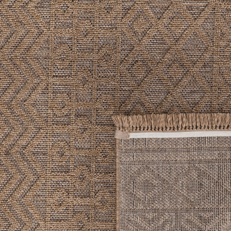 Designer Outdoor Rug with Modern Atzec Pattern