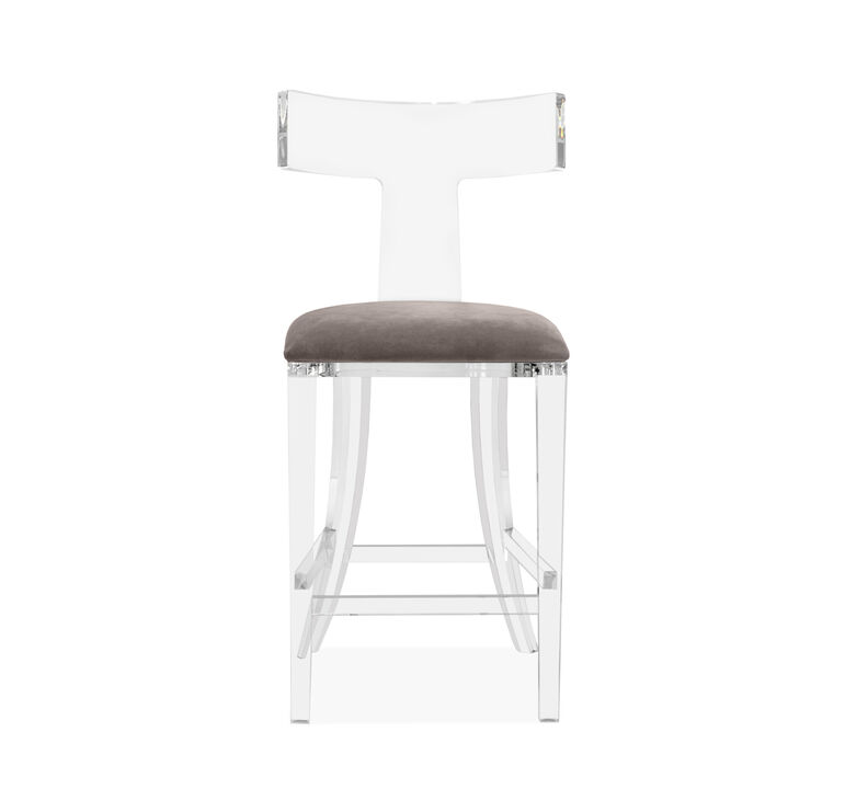 Tristan Counter Stool - Grey Velvet