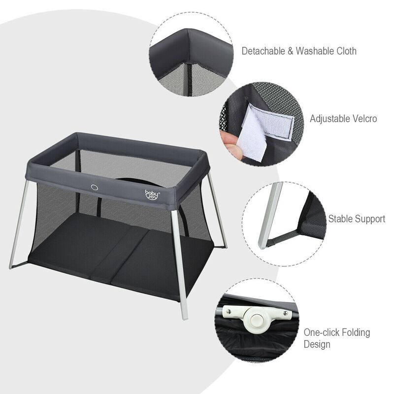 Lightweight Foldable Baby Playpen w/ Carry Bag