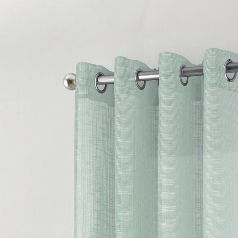 RT Designers Collection Dexter Linen Texture Grommet Sheer Light Filtering Window Curtain Panel 54" x 90" Teal