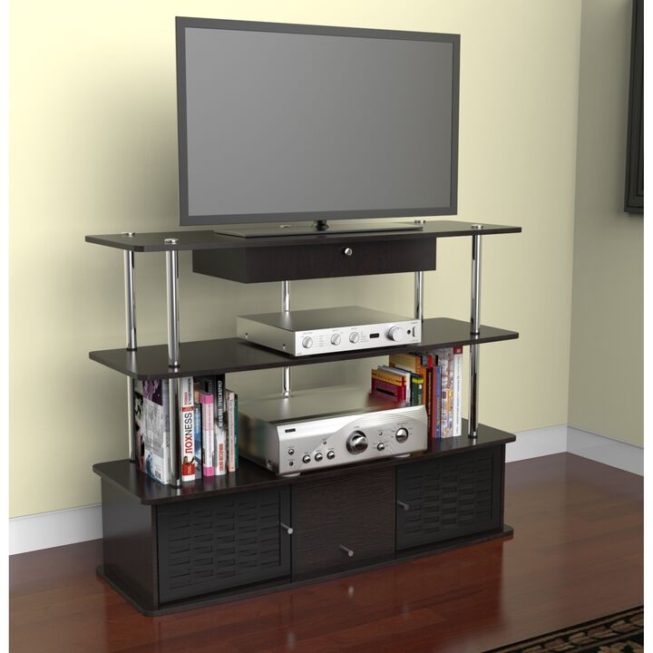Convenience Concepts Designs2Go Aspen 1 Drawer TV Stand with Storage Cabinets and Shelves