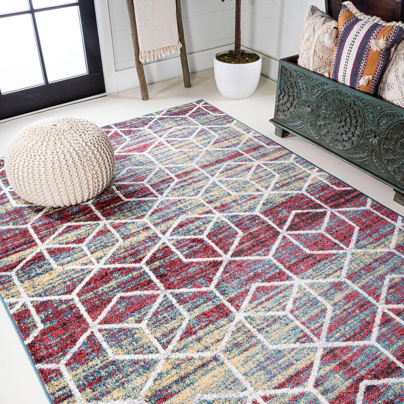 Tumbling Blocks Modern Geometric Area Rug