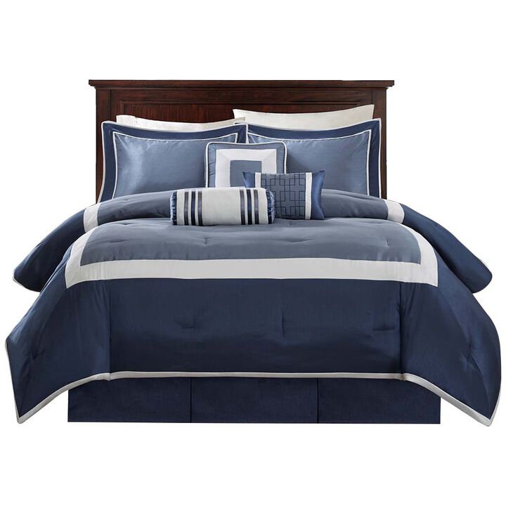 Gracie Mills Elsie Transitional Colorblock 7-Piece Comforter Set