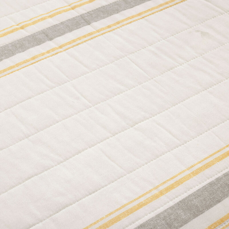Farmhouse Stripe Reversible Cotton Quilt 3Pc Set