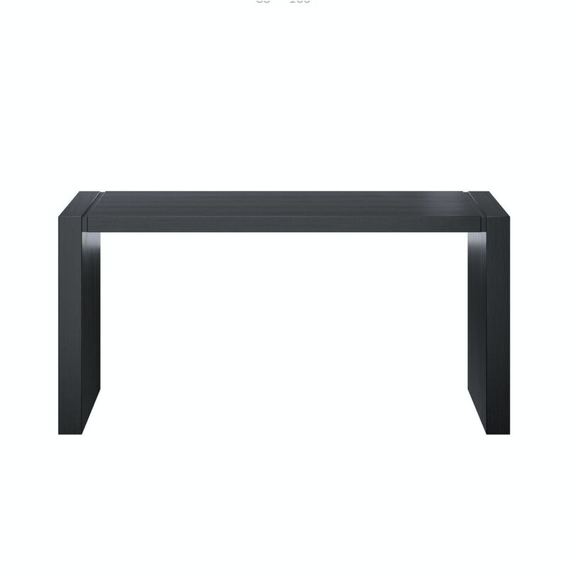 Lulu 28 Inch Minimalist Computer Desk Console with Panel Legs, Wenge-Benzara